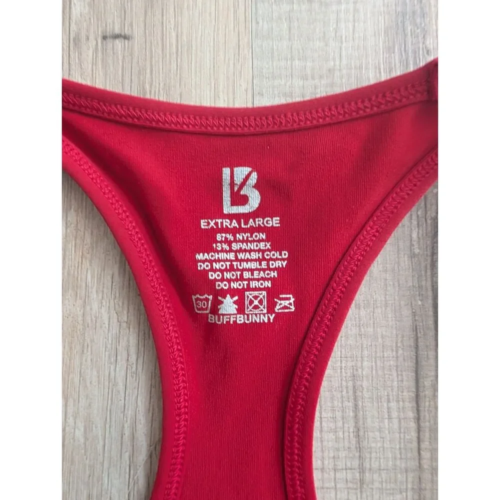 BuffBunny Red Racerback Tank Top Fitted Active, XL (C9)